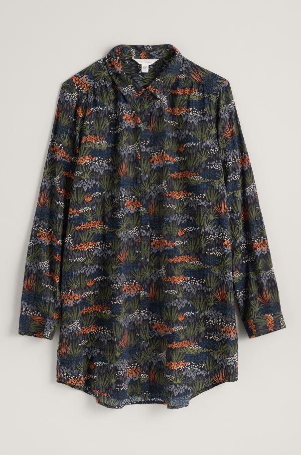 Seasalt Wren Flutter Longline Shirt Moor Meadow Onyx 6