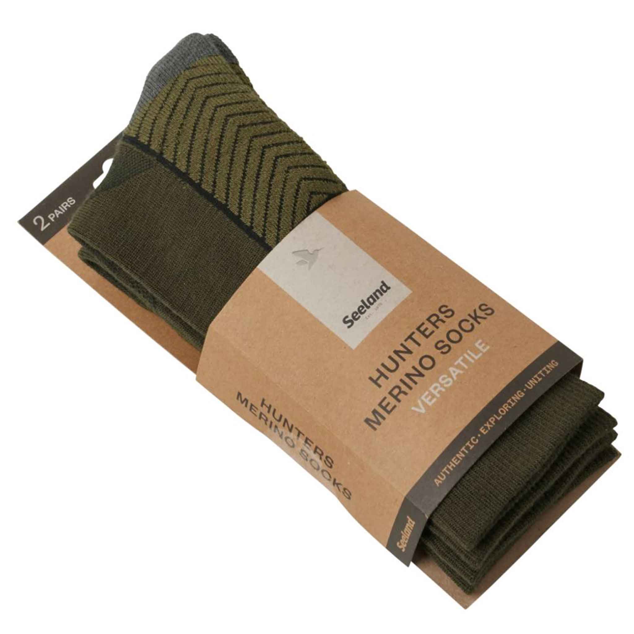 Seeland Field Merino Socks Pine Green-Military Brown 2 Pack