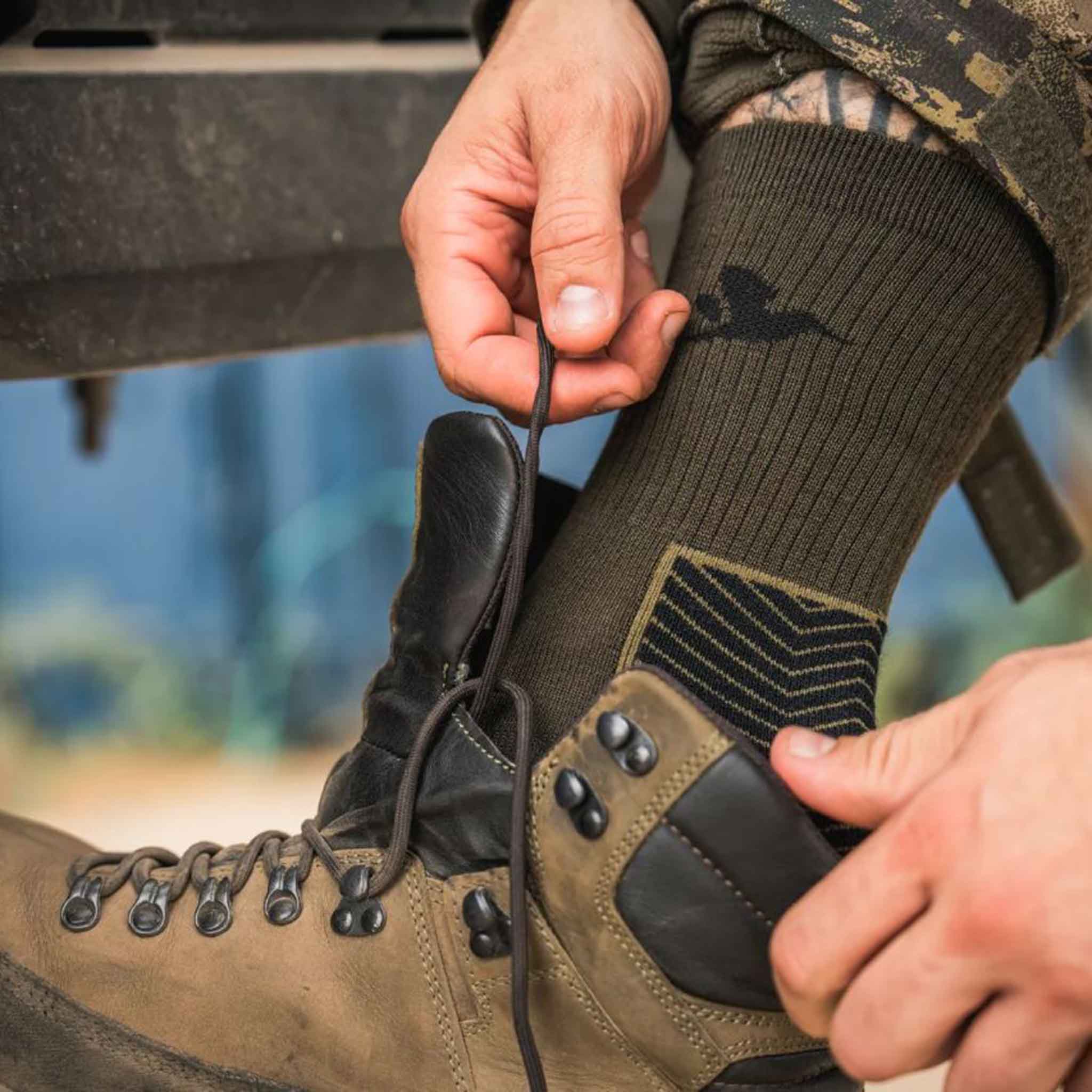 Seeland Field Merino Socks Pine Green-Military Brown 2 Pack