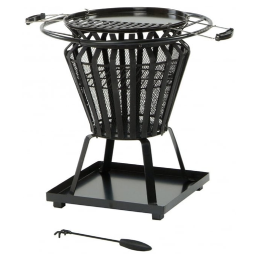 Signa Steel Fire Basket with BBQ Grill 1
