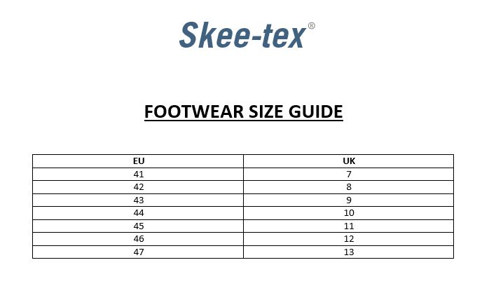 Skee-Tex Size Guide