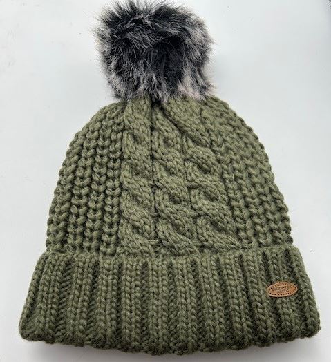 Skee-Tex Ultra Warm Bobble Hat Olive Green 3