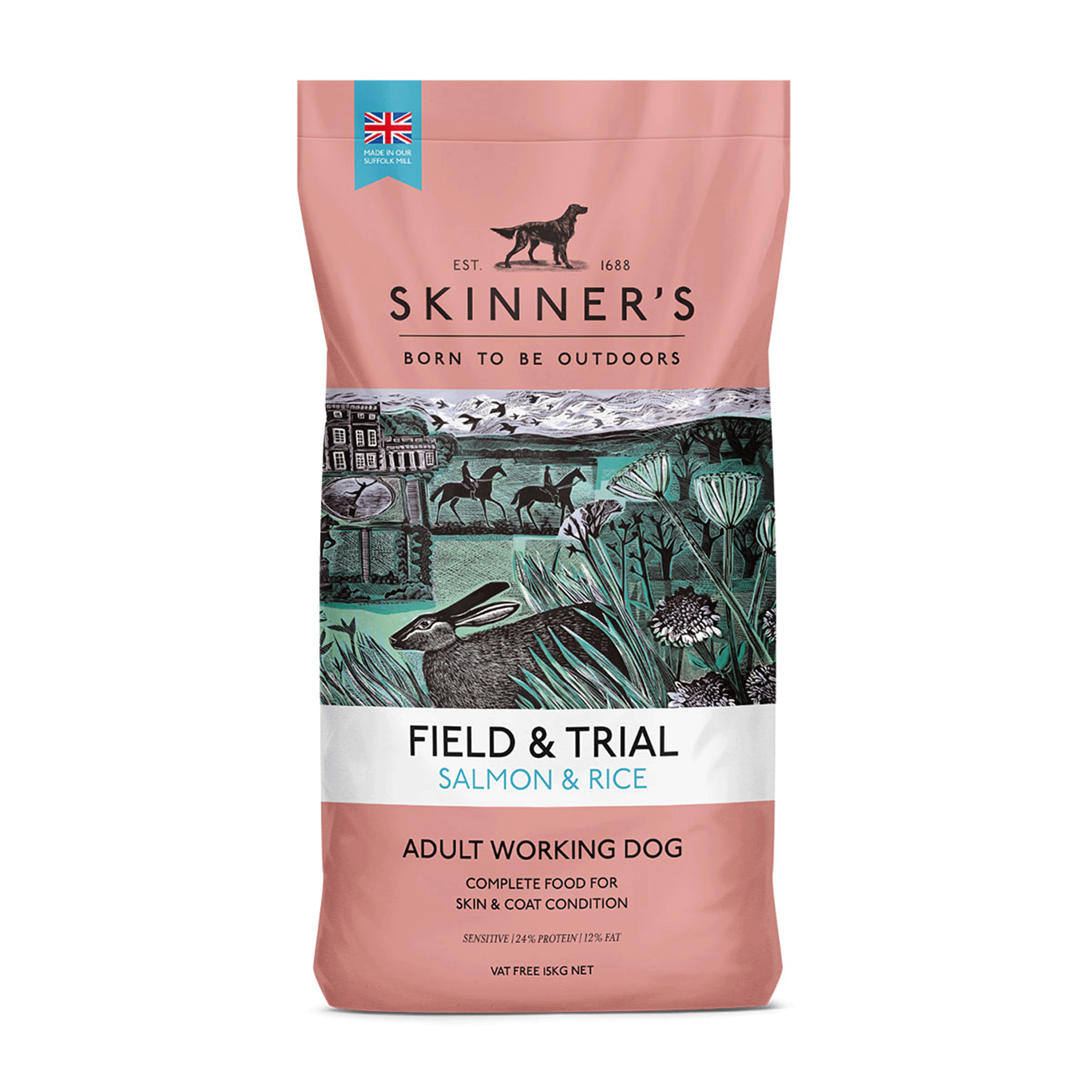 Skinner's Field & Trial Adult Salmon and Rice Dry Food - 15kg bag