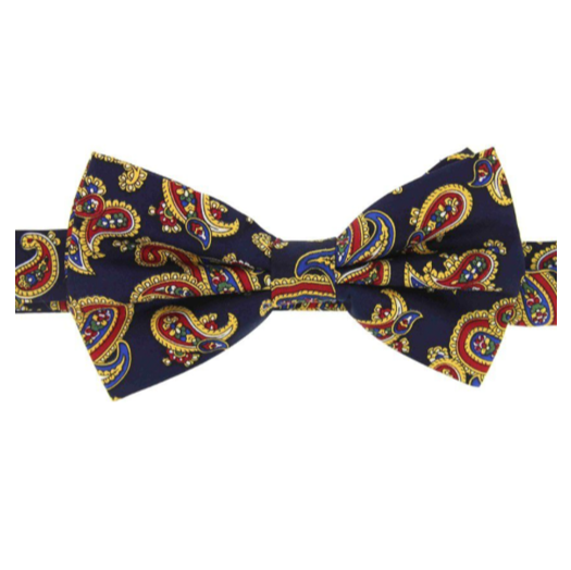 Soprano Luxury Edwardian Navy Paisley Bow Tie