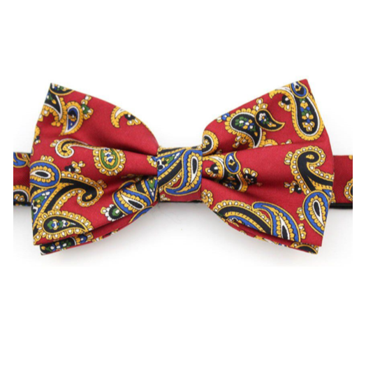 Soprano Luxury Edwardian Paisley Red Bow Tie
