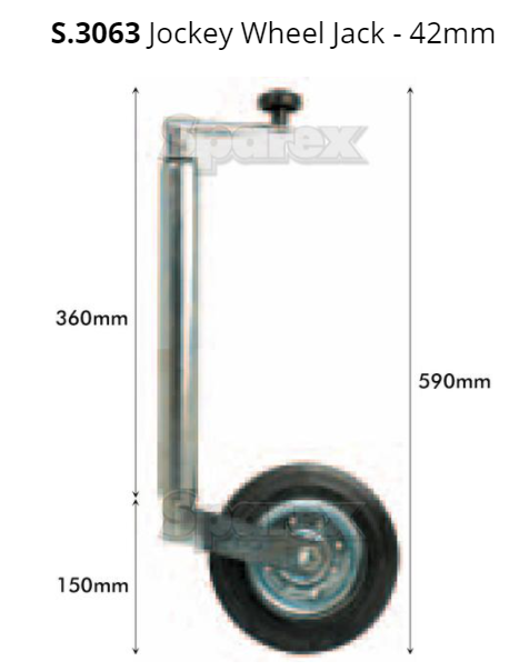 Sparex 3063 Jockey Wheel Jack 42mm Diameter 2