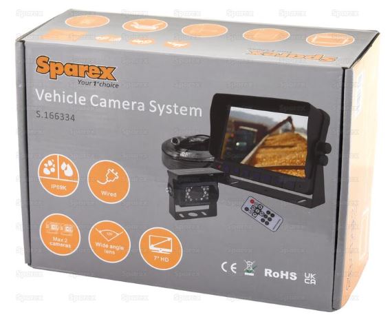 Sparex Wired Vehicle Camera System 7''HD Camera, Monitor & Cable 3
