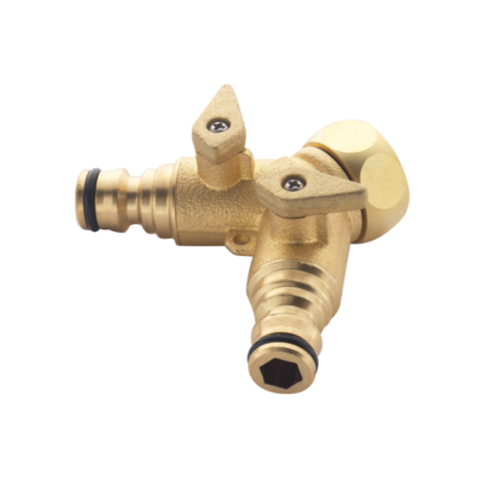 Spear & Jackson 3/4" Two Way Brass Tap Connector