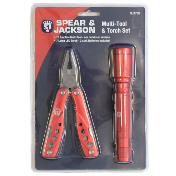 Spear & Jackson SJ1760 Multi-Tool & Torch Set 1