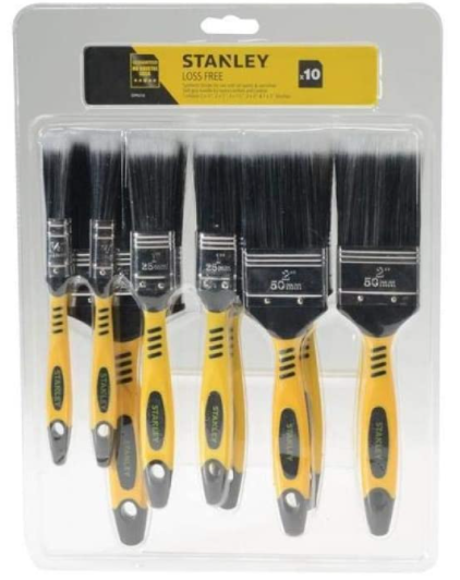 Stanley Tools Loss Free Synthetic Brush Pack 10 Piece 2