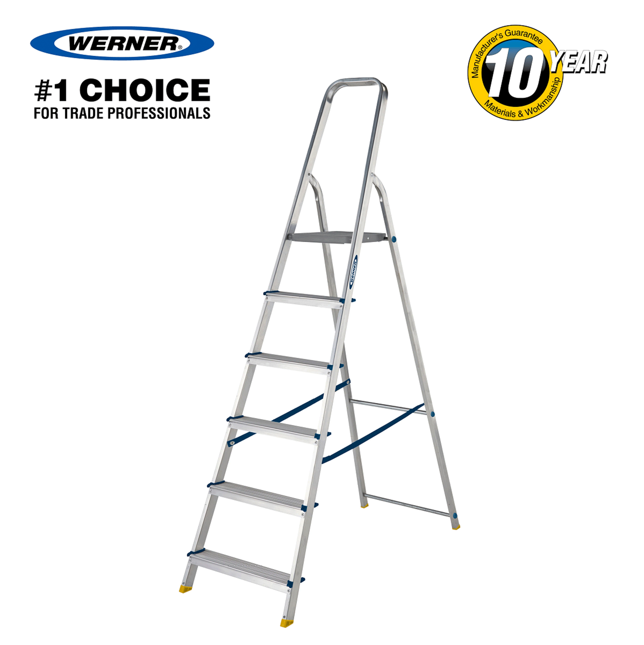 Werner Stepladder 6 Tread High Handrail