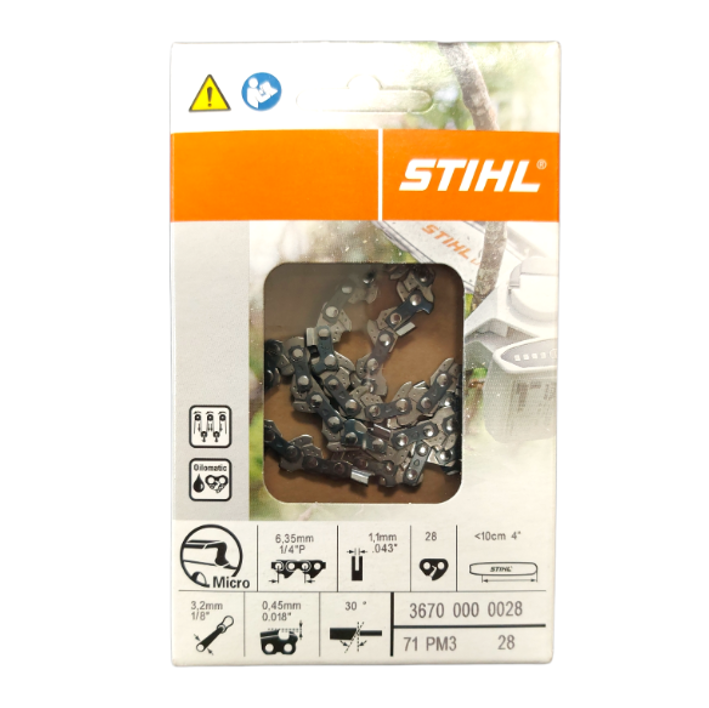 Stihl 10cm 1.1mm Qtr Inch Picco Micro 3 Chainsaw Chain 2