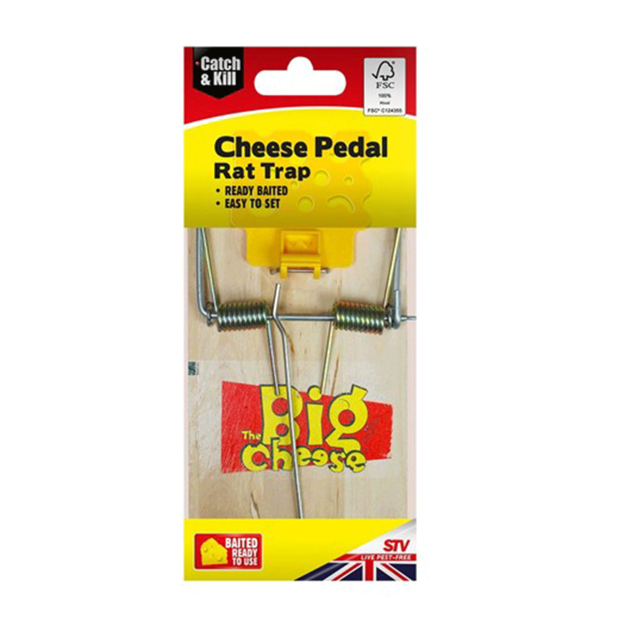 The Big Cheese STV110 Pre-Baited Wooden Pedal Rat Trap
