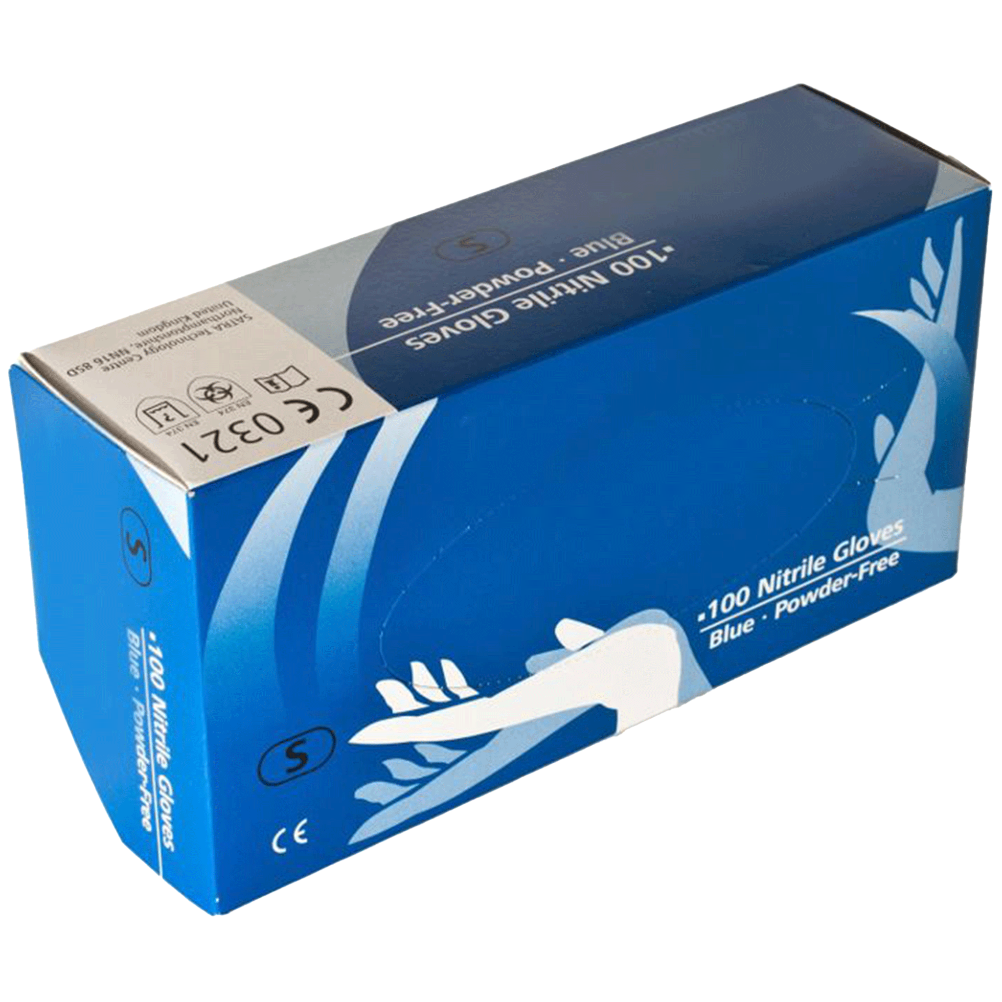 TrueTouch Powder Free Blue Nitrile Disposable Gloves Box of 100