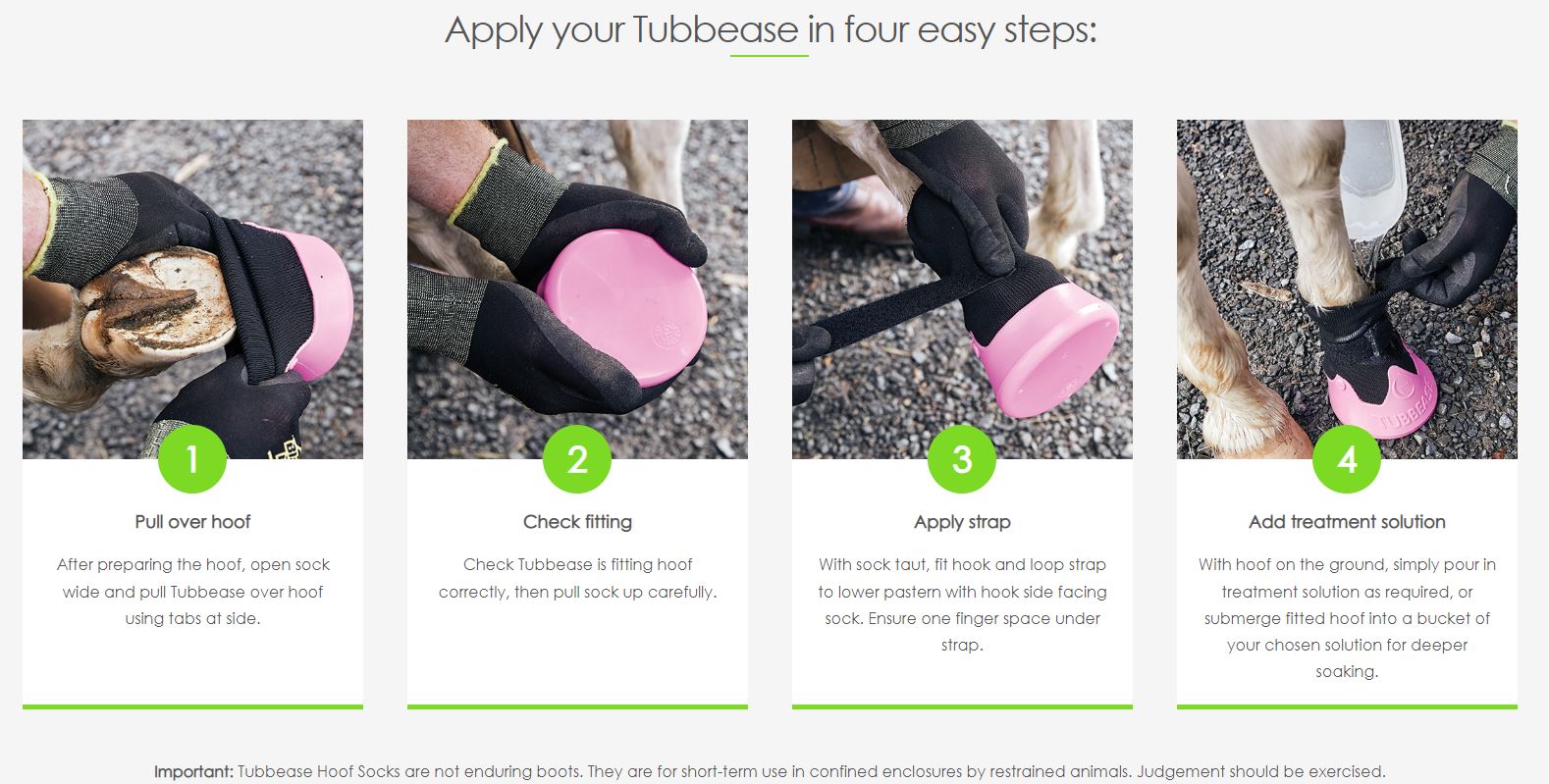 Tubbease Equine Hoof Sock - How to Fit Guide