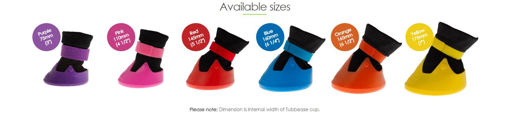 Tubbease sizes