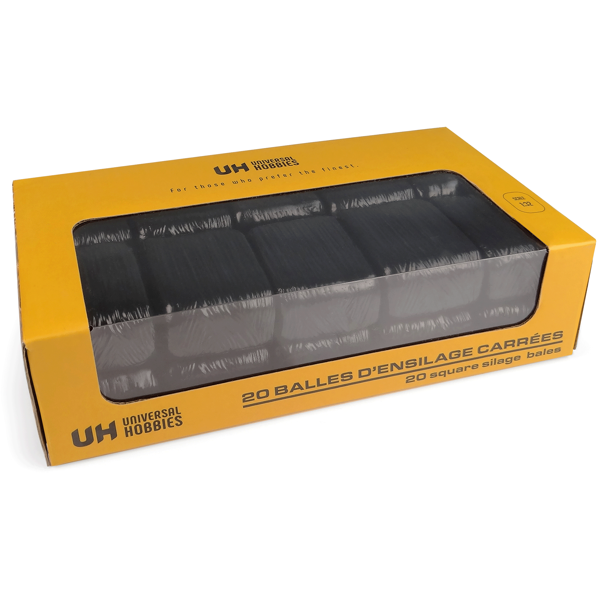 Universal Hobbies Pack of 20 Square Silage Bales Black 1:32 Scale