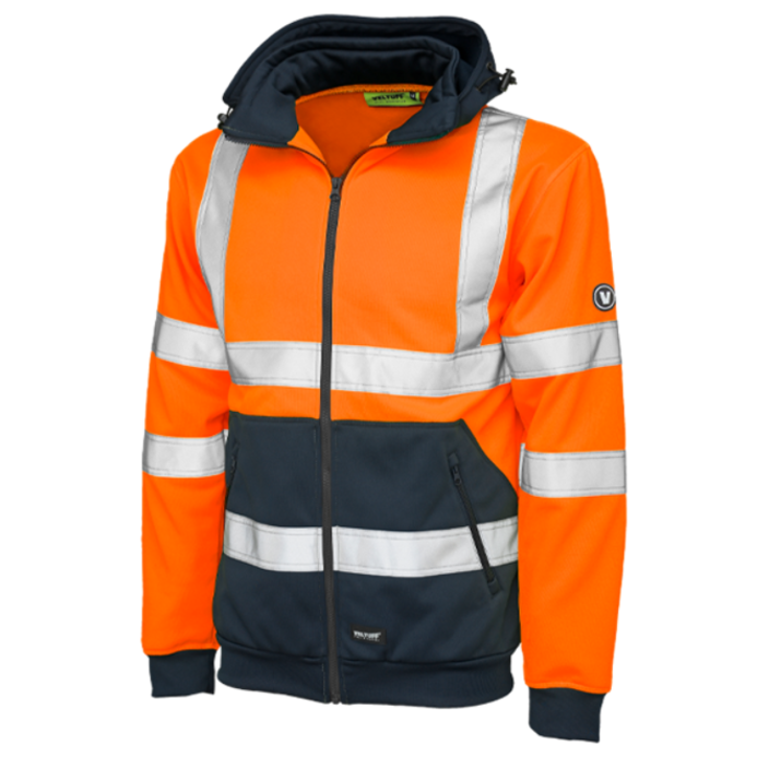 Veltuff Class 2 Hi-Vis Stretch Hoodie Navy-Orange 1