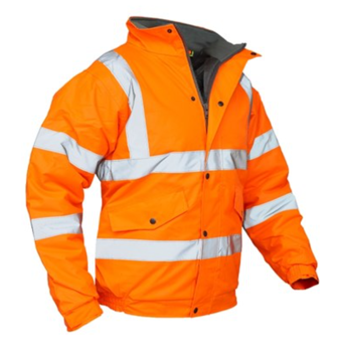 Veltuff Class 2 Hi-Vis Waterproof Bomber Jacket Orange 1