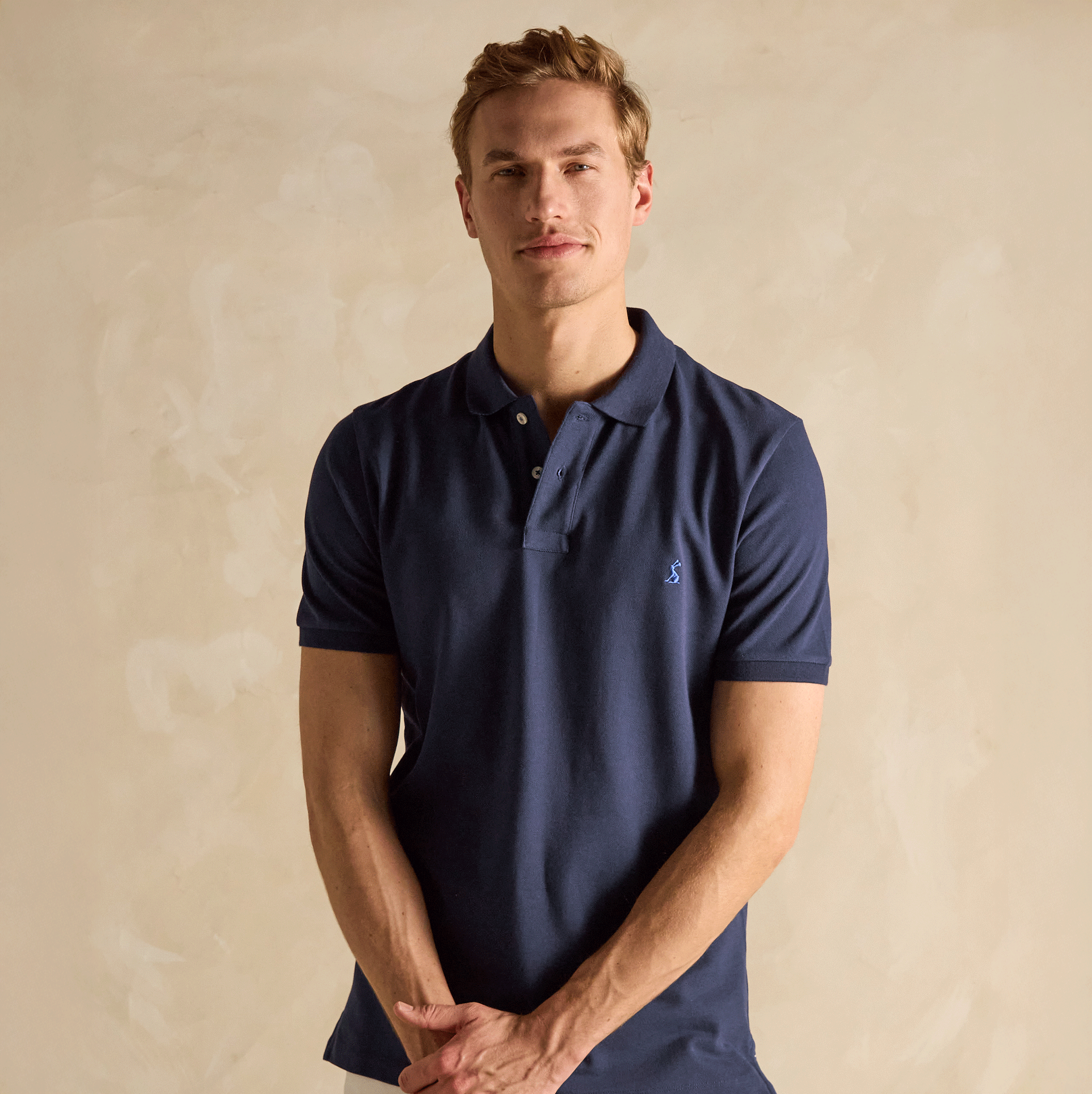 Joules Woody Cotton Pique Polo Shirt in Navy