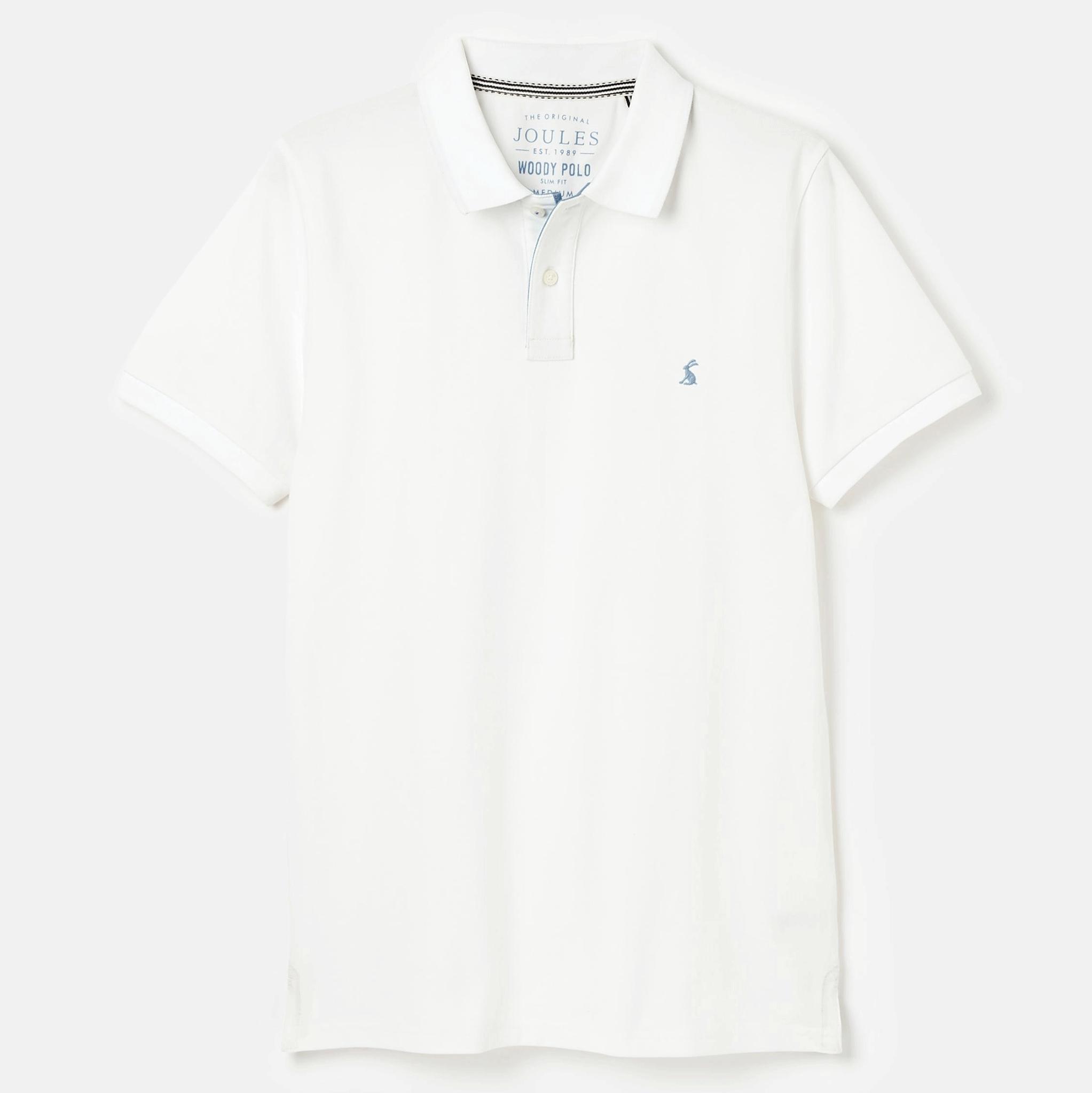 Joules Woody Cotton Pique Polo Shirt in White