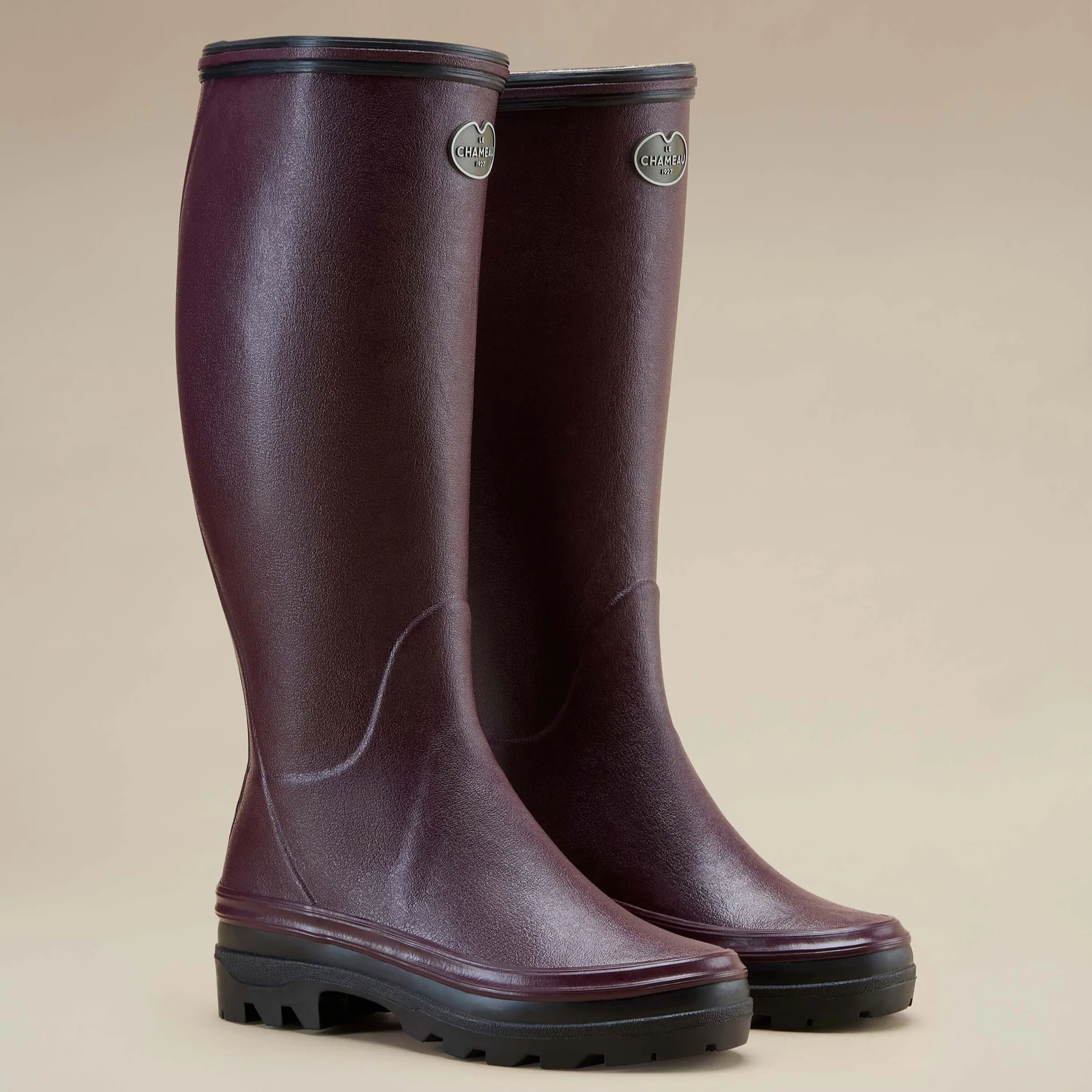 Le Chameau Ladies Giverny Jersey Lined Boot Cherry