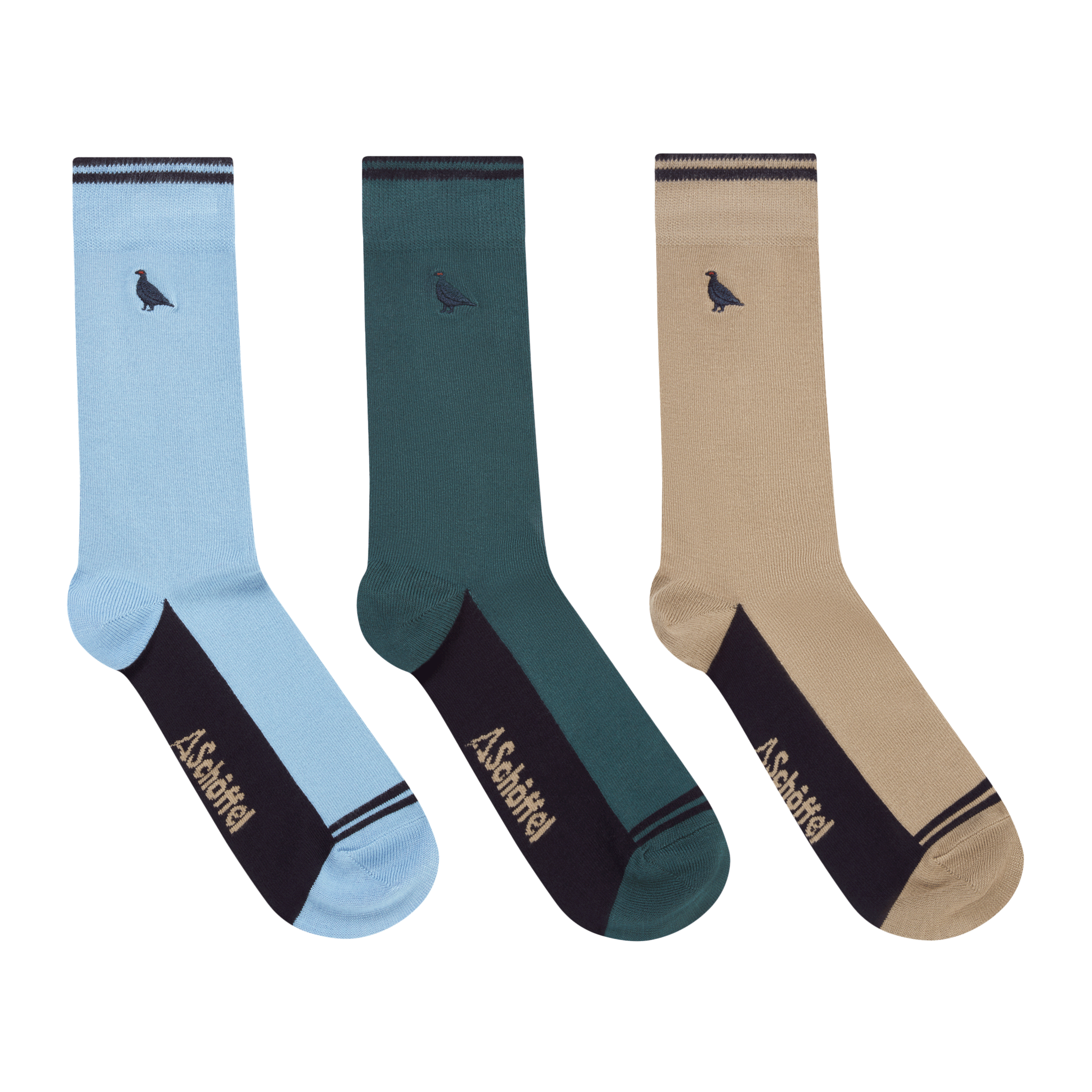 Schoffel Men's Bamboo Sock (Box Of 3) - Ptarmigan Mix Colourway
