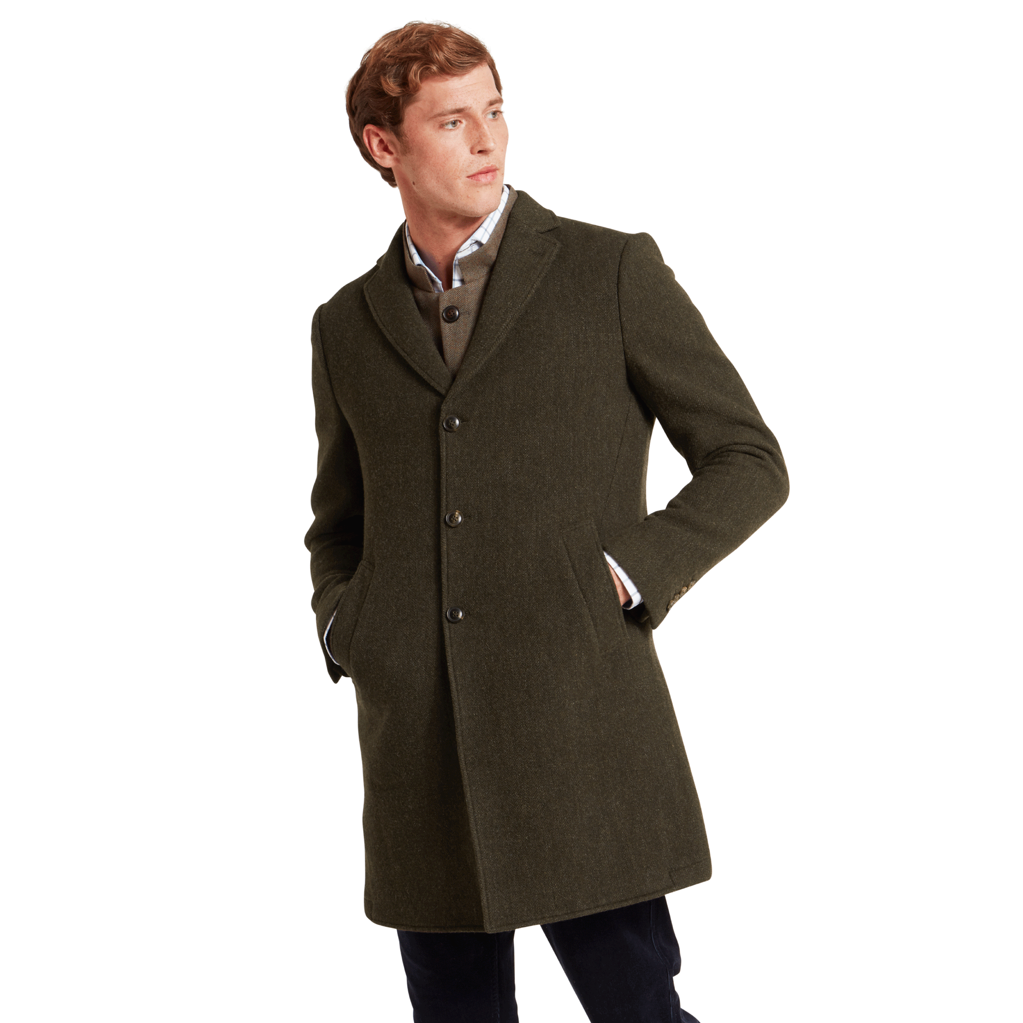 Schoffel Banchory Tweed Coat in Forest