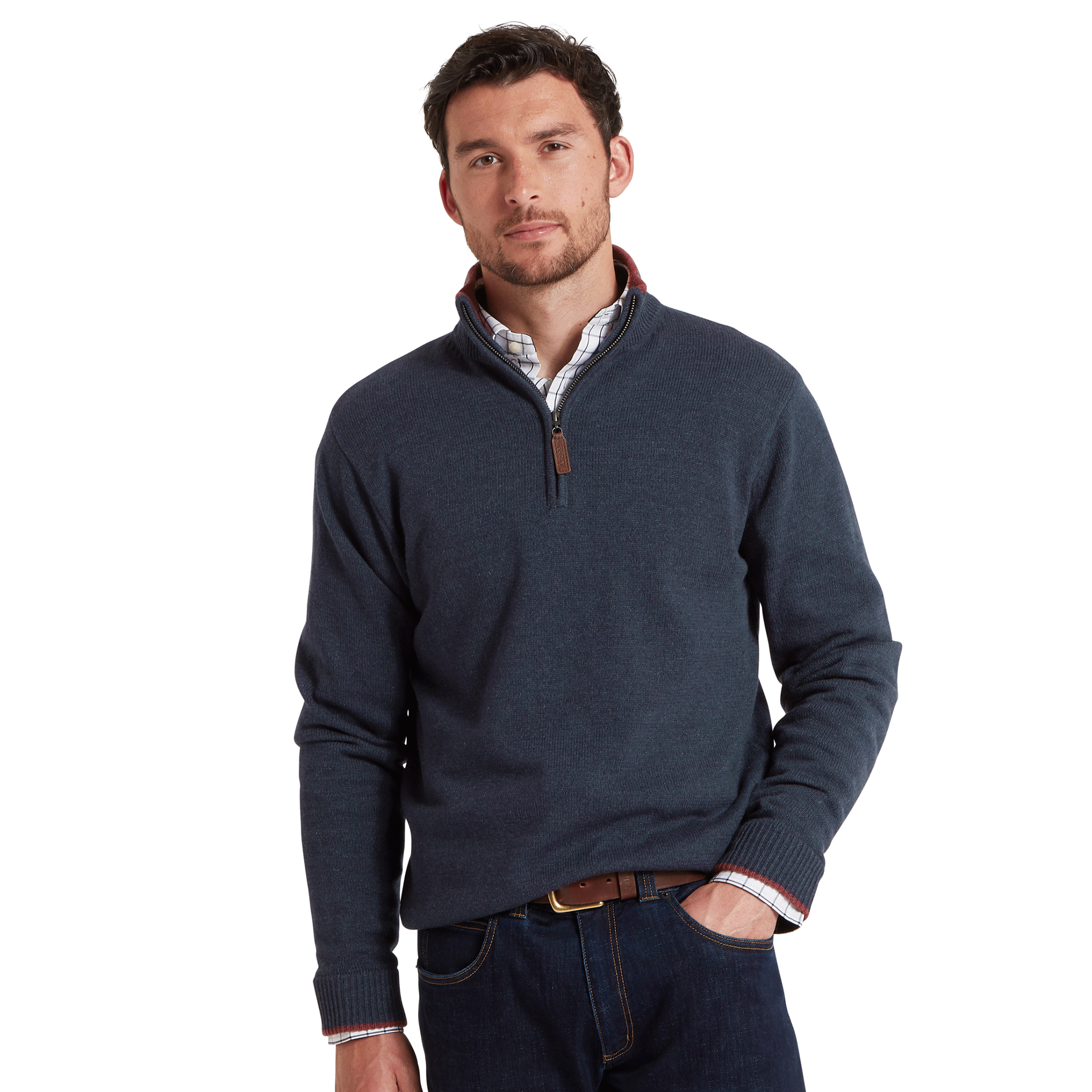 Schoffel Blair Quarter Zip Jumper in Ink Navy