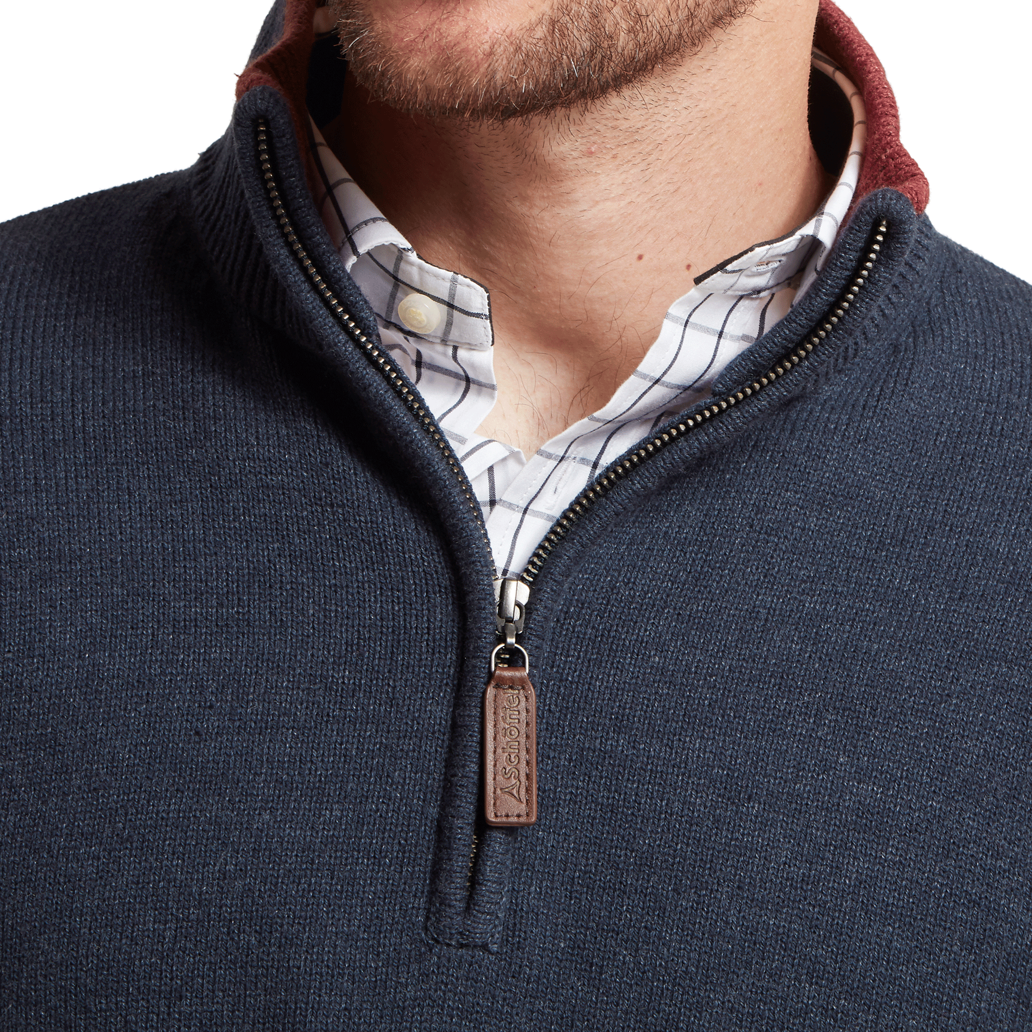 Schoffel Blair Quarter Zip Jumper in Ink Navy
