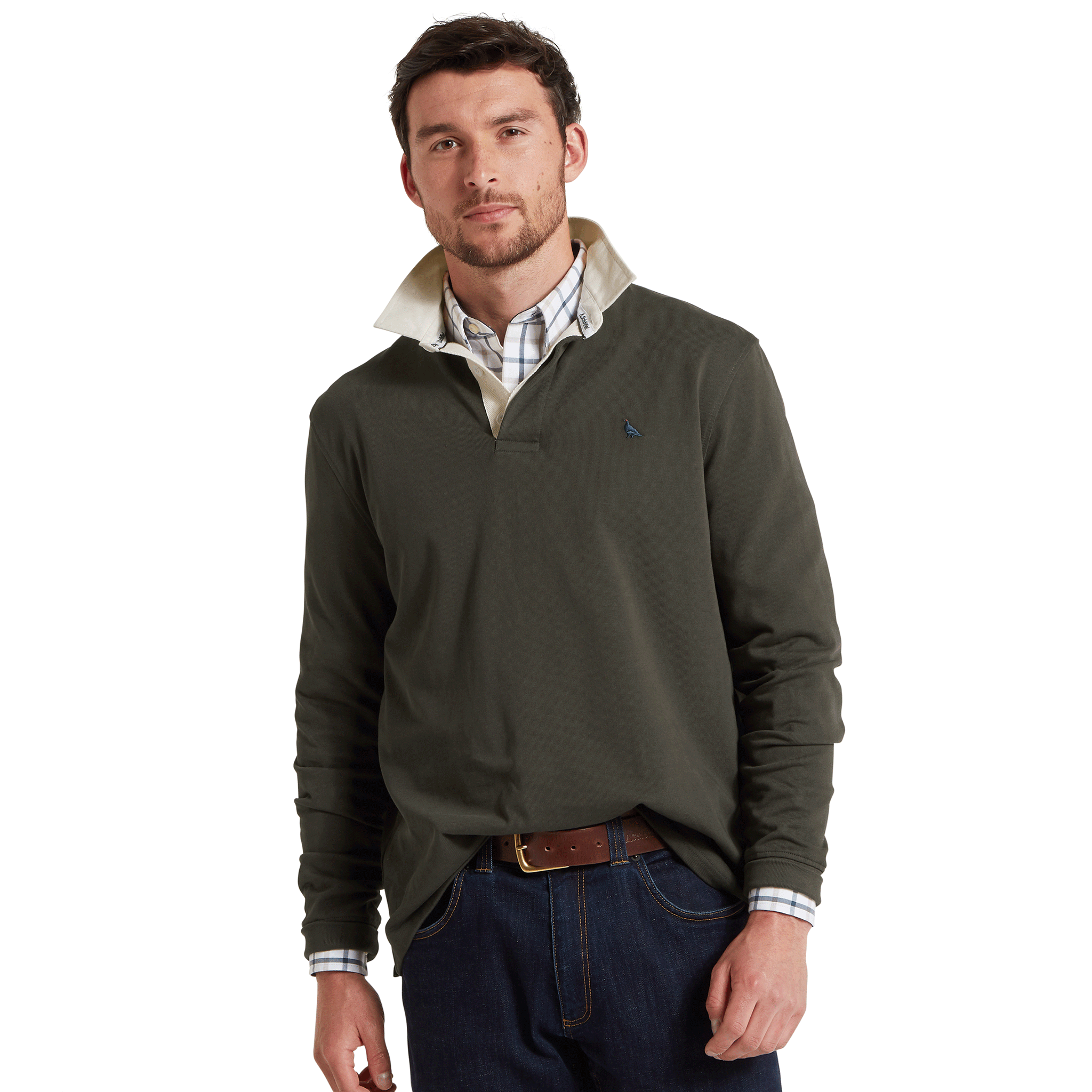 Schoffel Porthallow Rugby Shirt in Peat Green