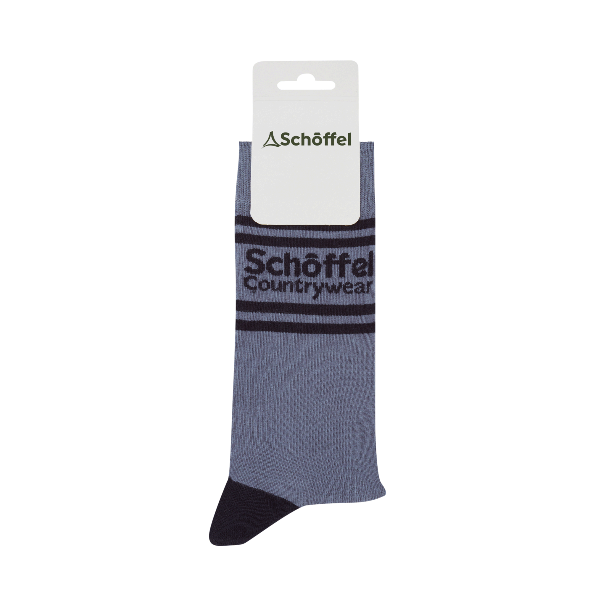 Schoffel Mens Cotton Socks in Pigeon Blue Retro