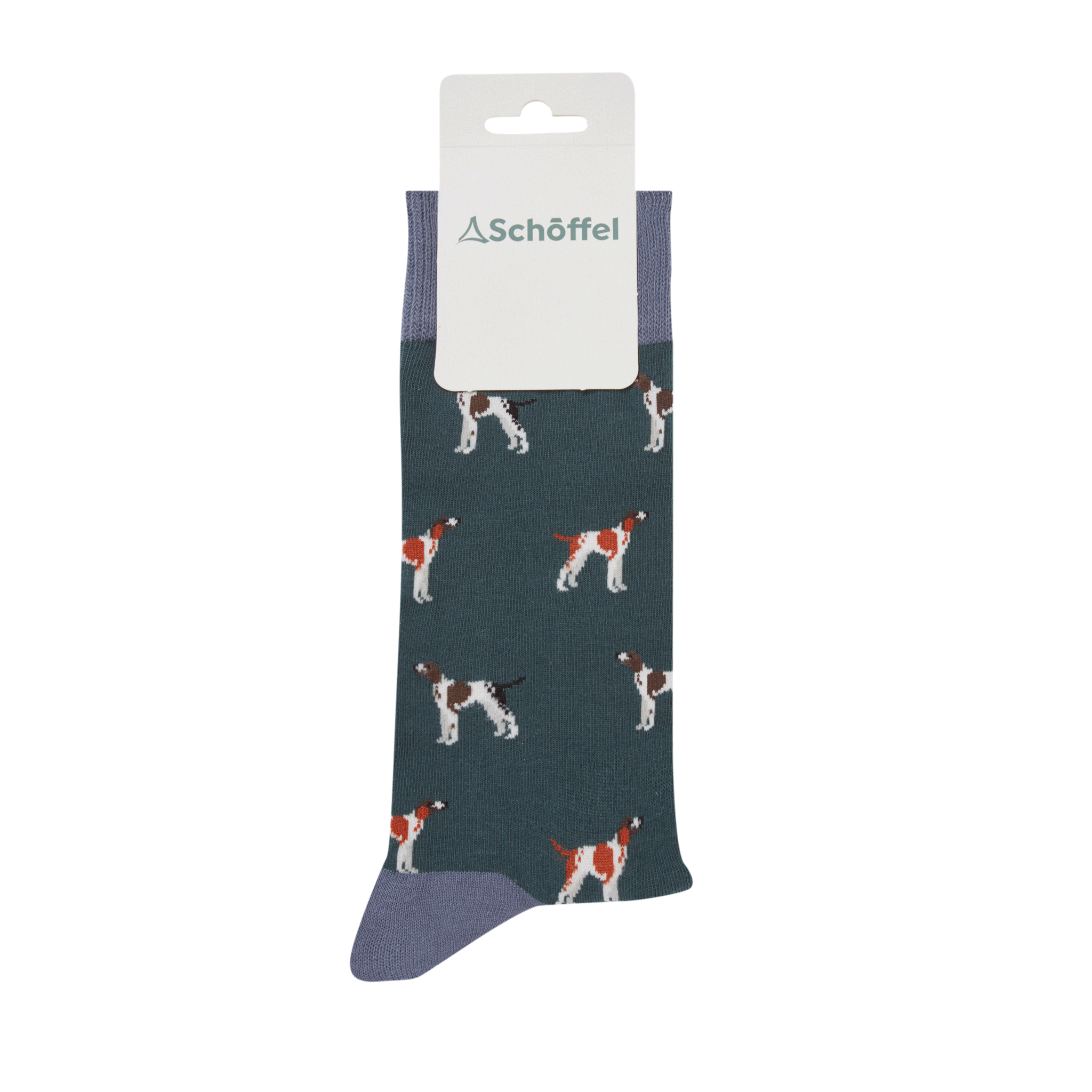 Schoffel Mens Cotton Socks in Green Pointer