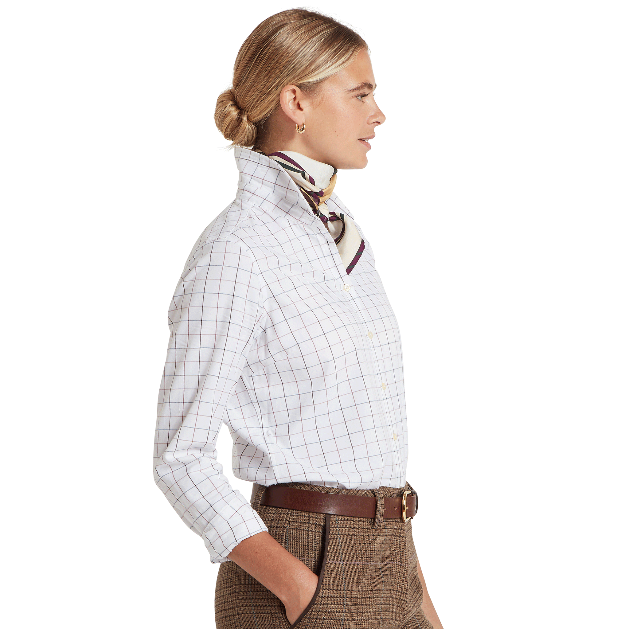 Schoffel Blakeney Shirt in Dark Mauve Tattersall