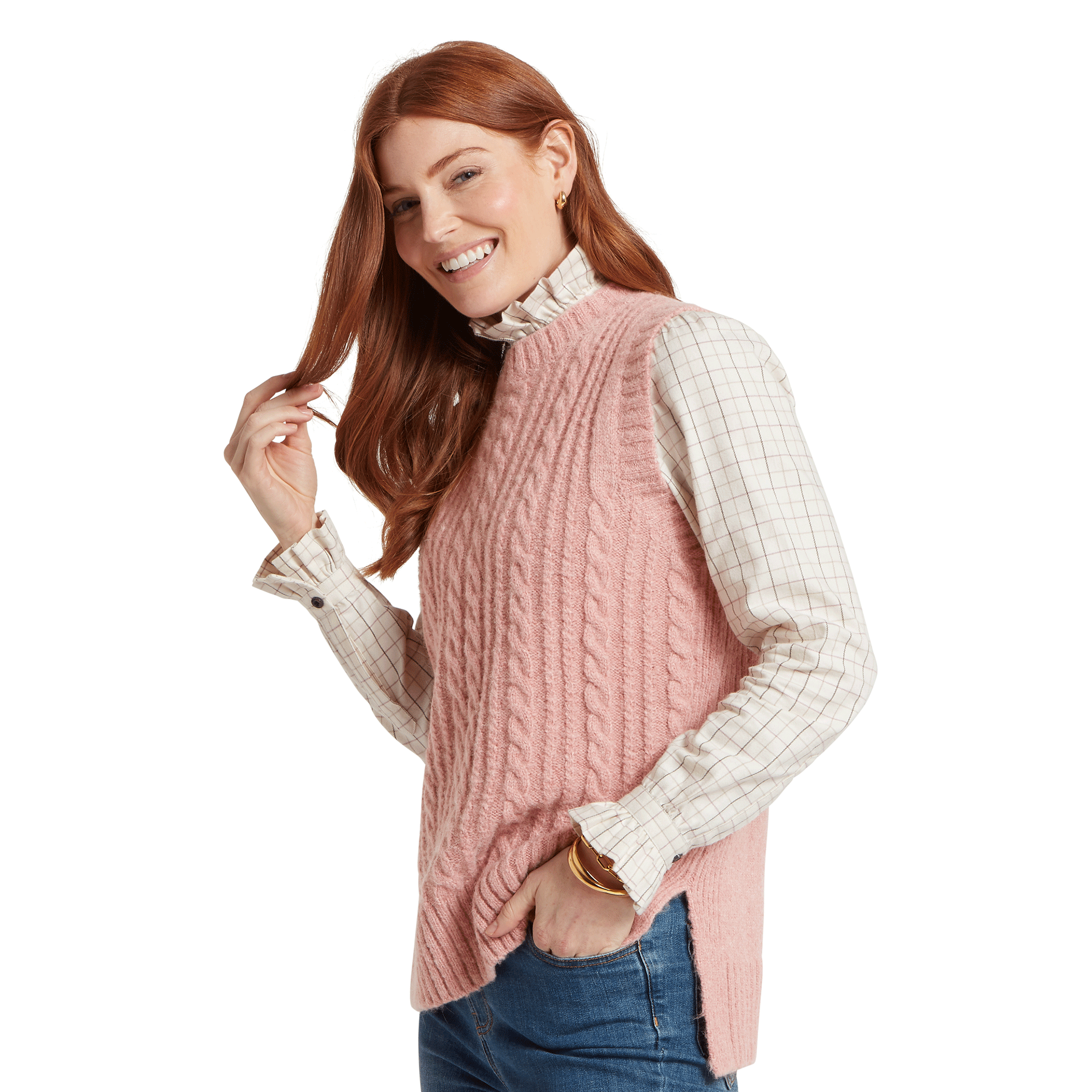 Schoffel Evie Sleeveless Jumper in Dusky Pink