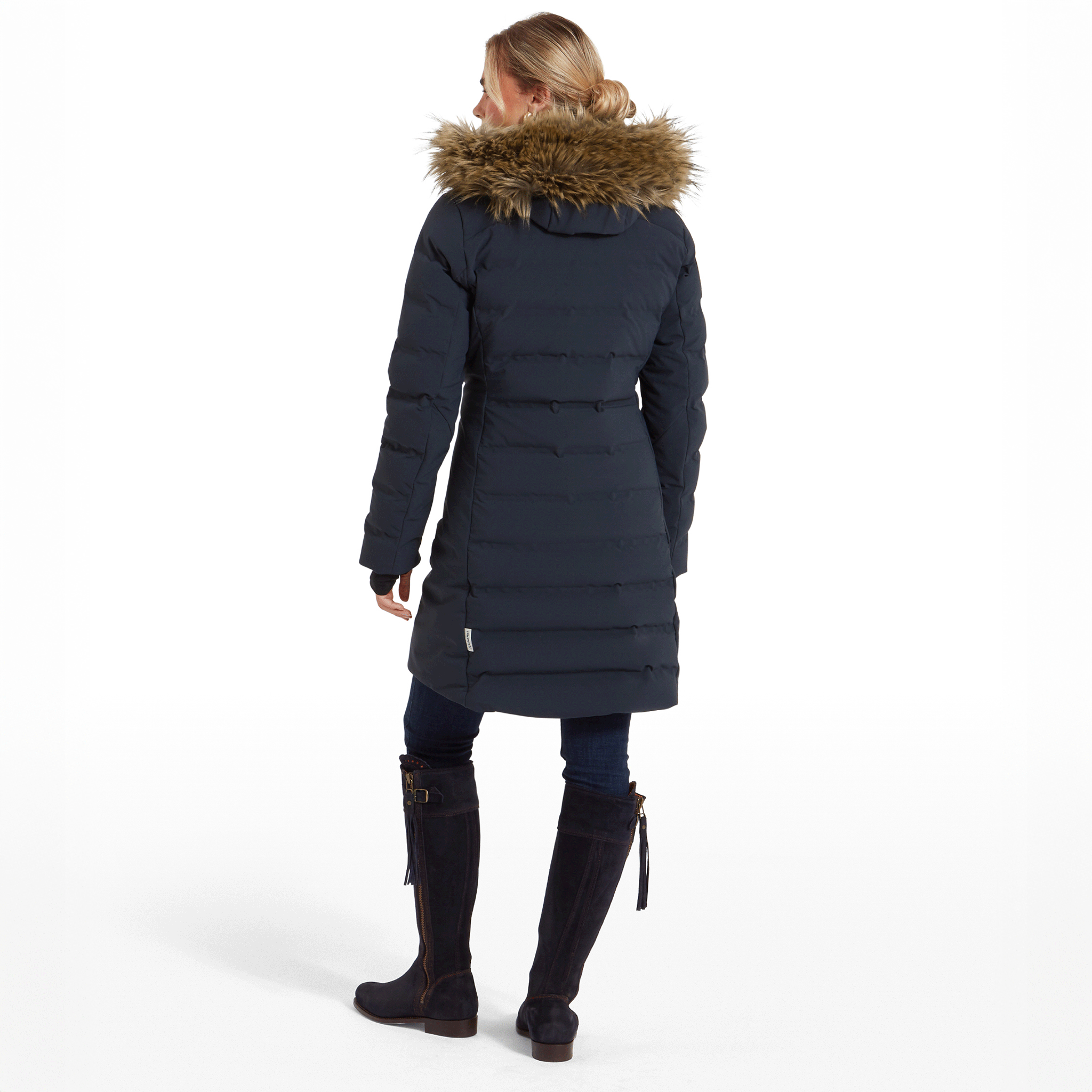 Schoffel Hurlingham Waterproof Down Coat in Carbon Navy
