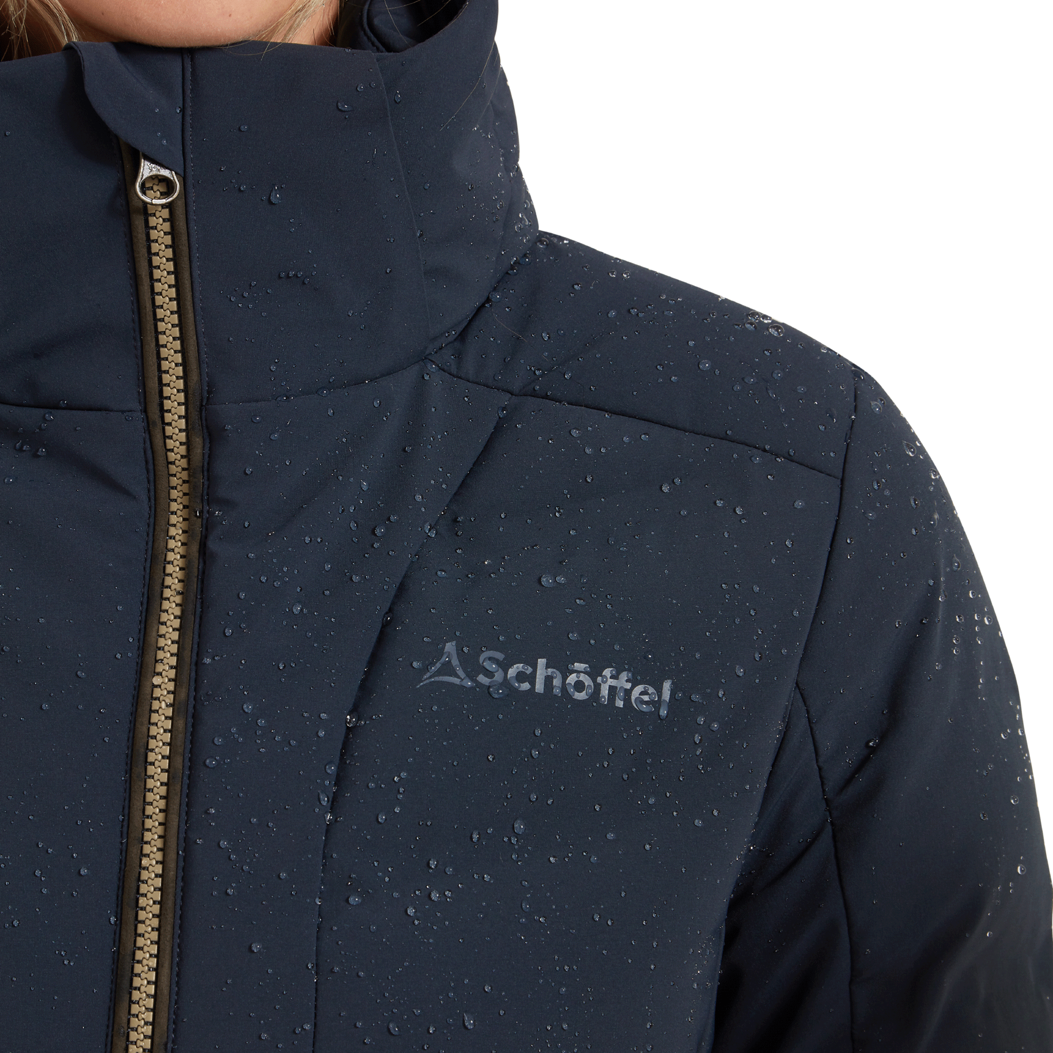 Schoffel Hurlingham Waterproof Down Coat in Carbon Navy