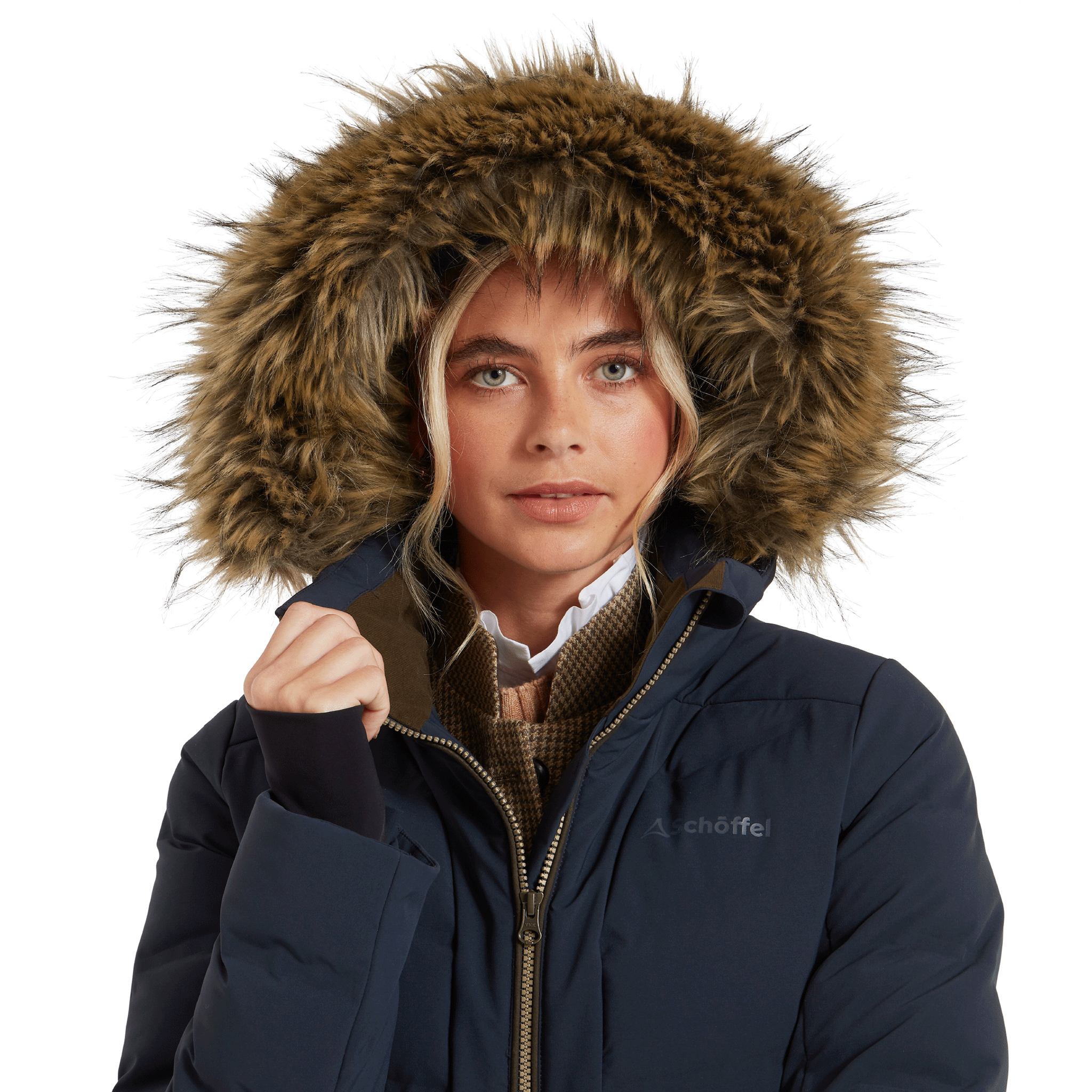 Schoffel Hurlingham Waterproof Down Coat in Carbon Navy