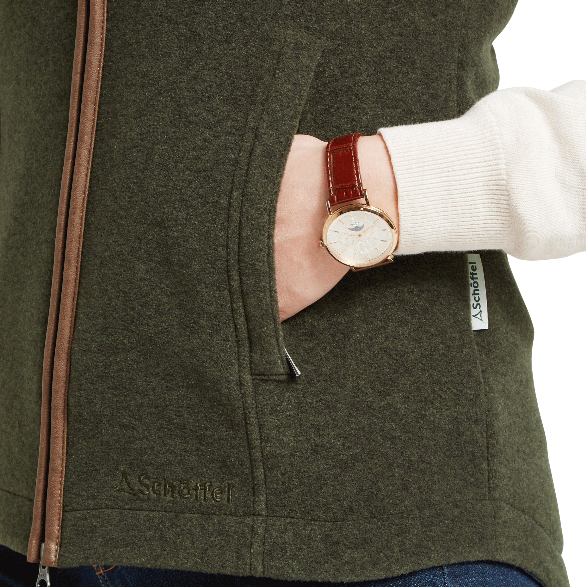 Schoffel Lyndon Ladies Fleece Gilet in Dark Olive