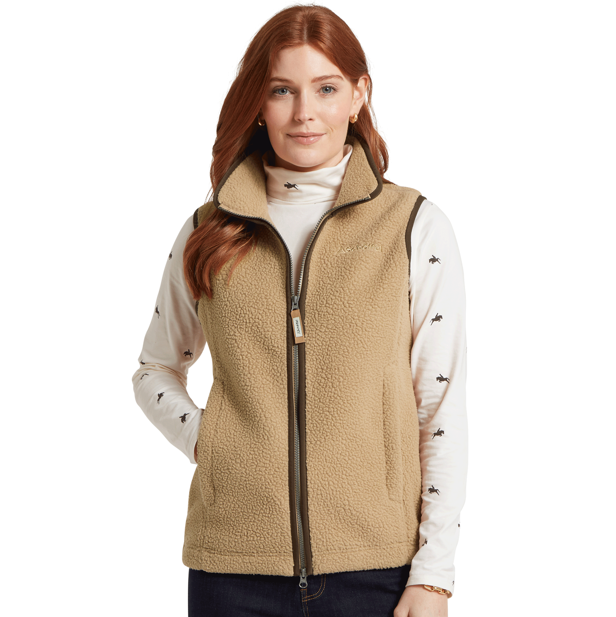 Schoffel Lyndon Ladies Retro Fleece Gilet in Tan