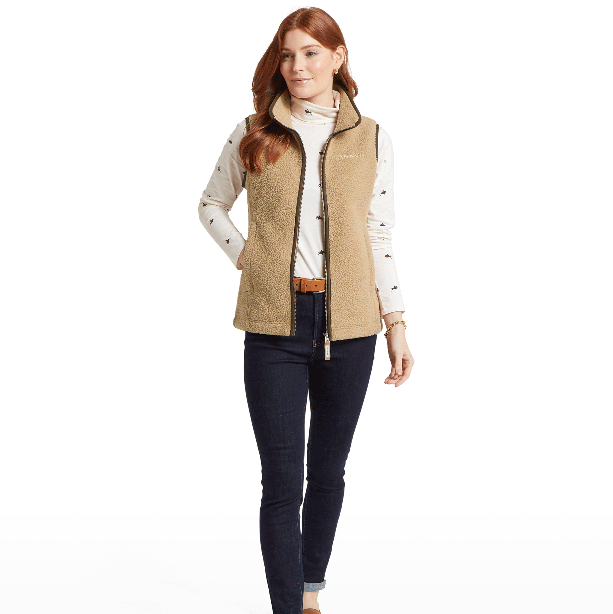 Schoffel Lyndon Ladies Retro Fleece Gilet in Tan