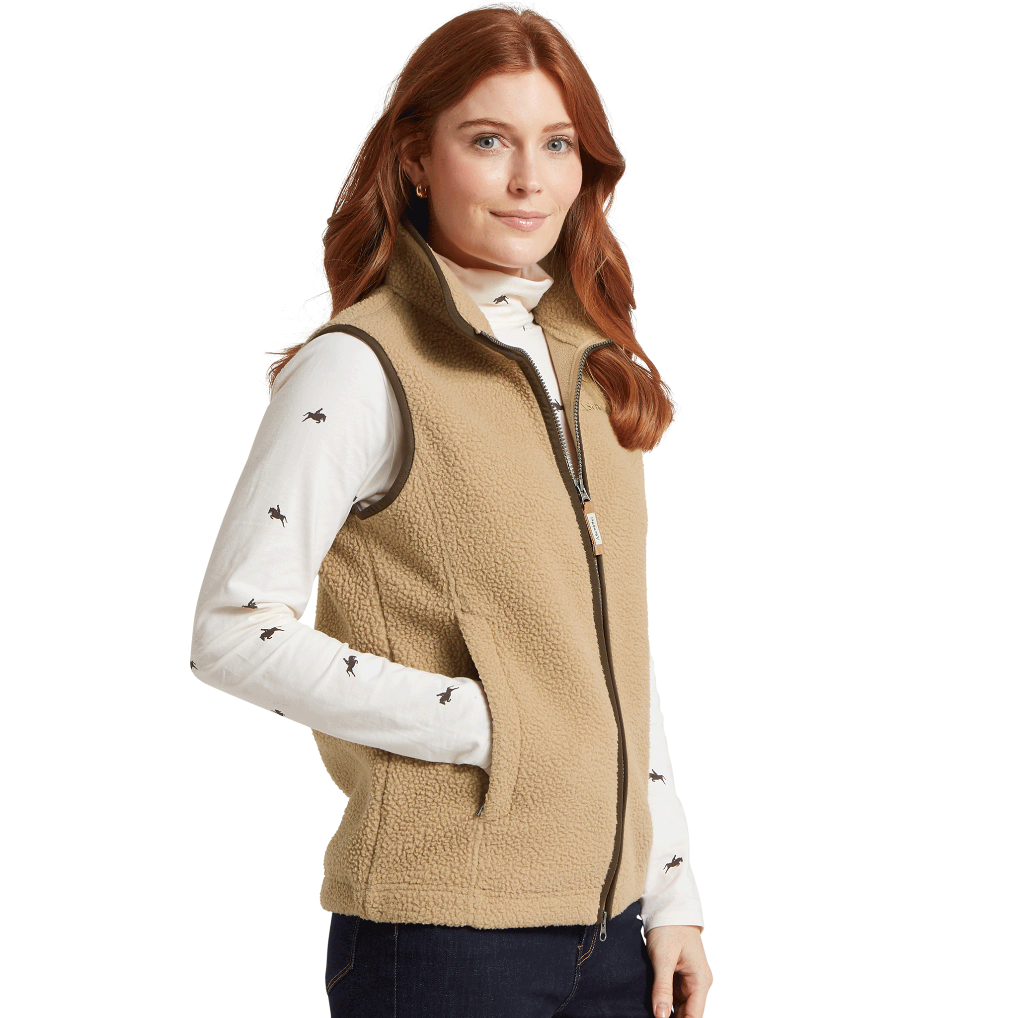 Schoffel Lyndon Ladies Retro Fleece Gilet in Tan