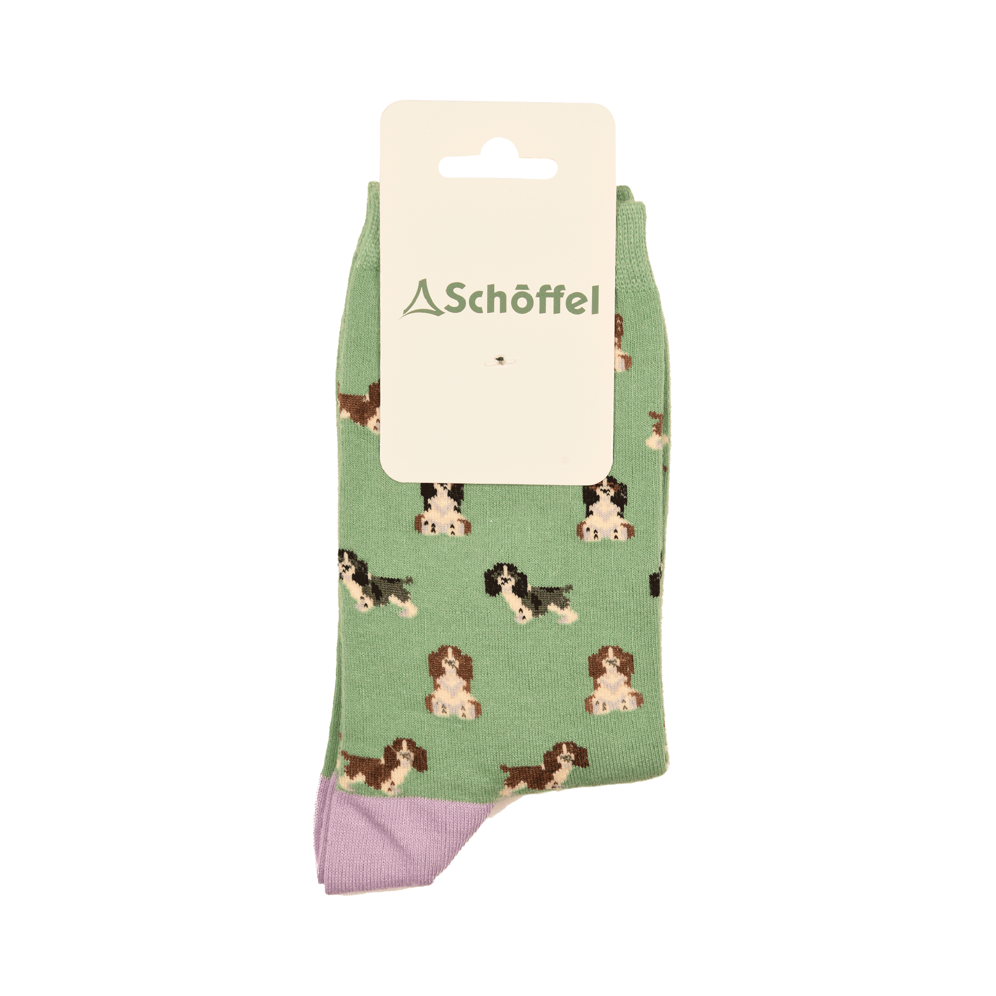 Schoffel Women's Cotton Socks in Green Spaniel