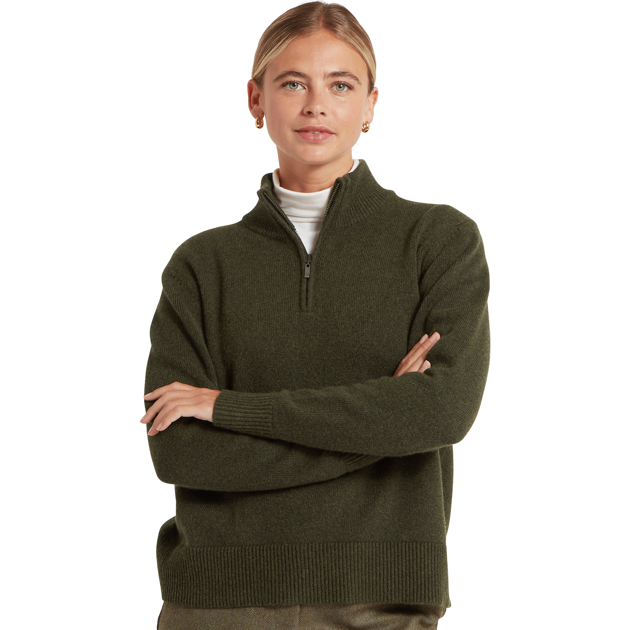 Schoffel Thoralby Quarter Zip Jumper in Loden