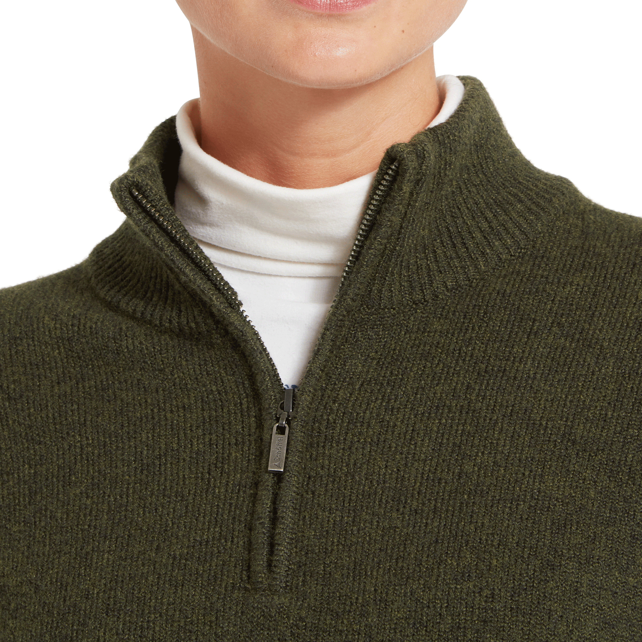 Schoffel Thoralby Quarter Zip Jumper in Loden