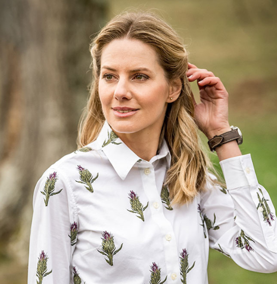 Schoffel Ladies Norfolk Thistle White Shirt 2