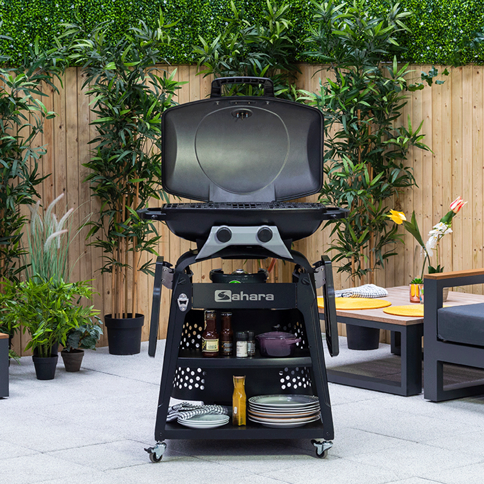 Sahara Storm 2 Burner Gas Barbecue Black-Grey