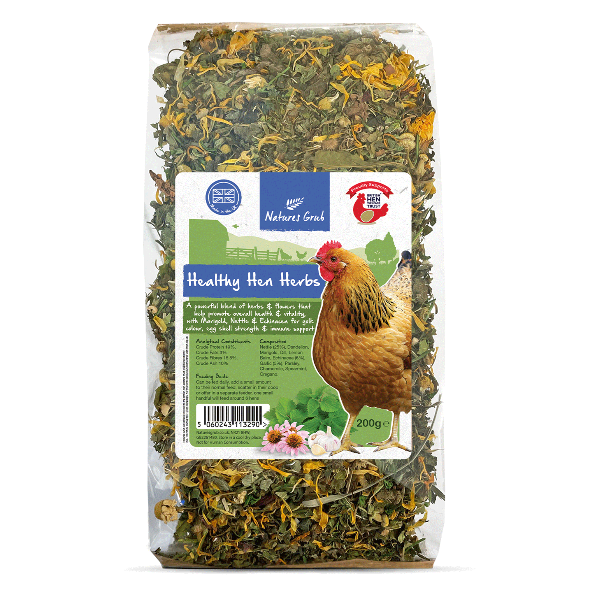 Natures Grub Healthy Hen Herbs 200g