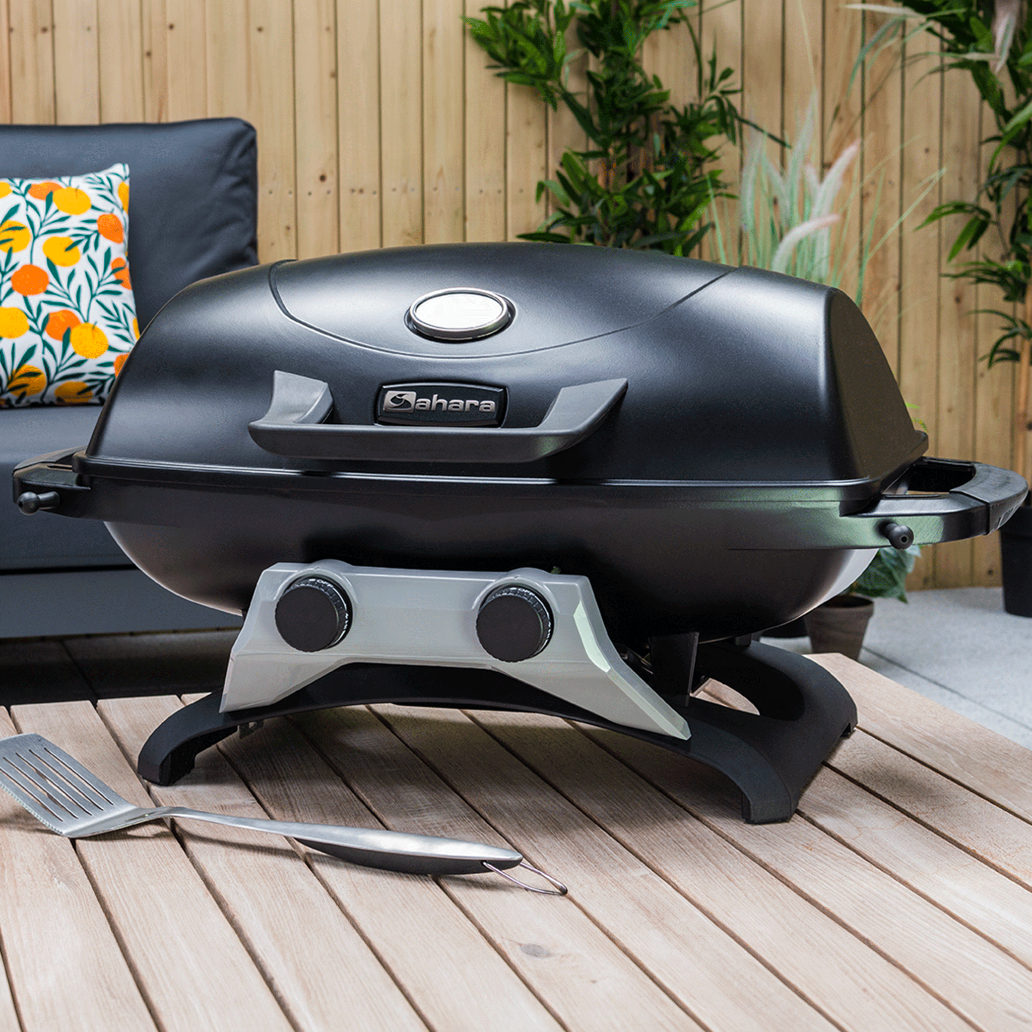 Sahara Storm 2 Burner Gas Barbecue Black-Grey