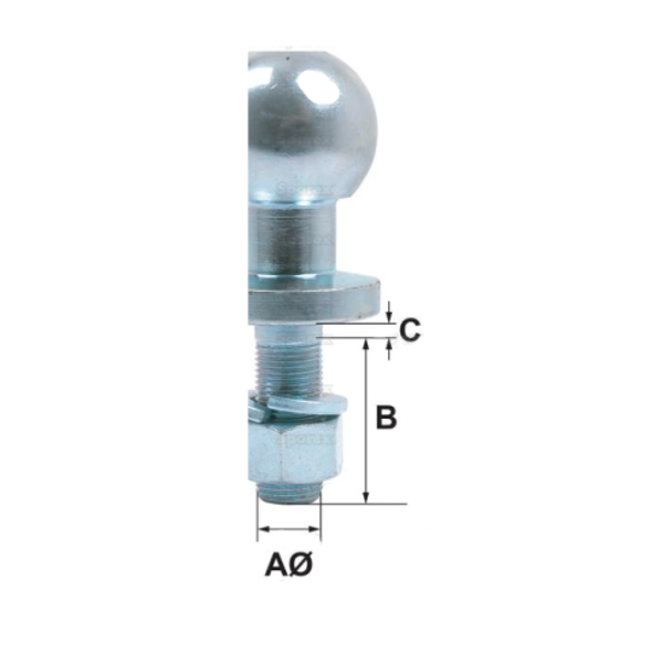 Ball Hitch Pin Short ATV 50mm Quad ATV Gator Mule Trailer Ball